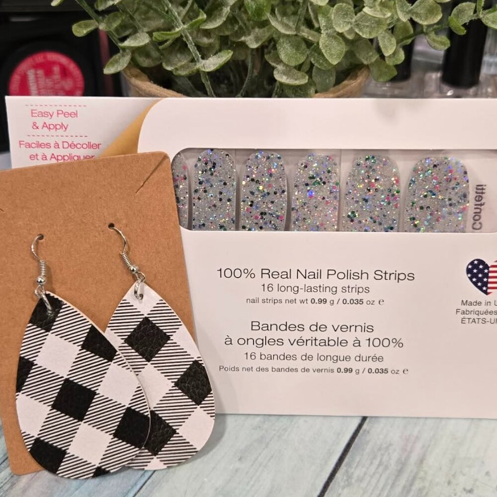 Color Street Silver Holiday Press On Glitter Nail Set Bundle